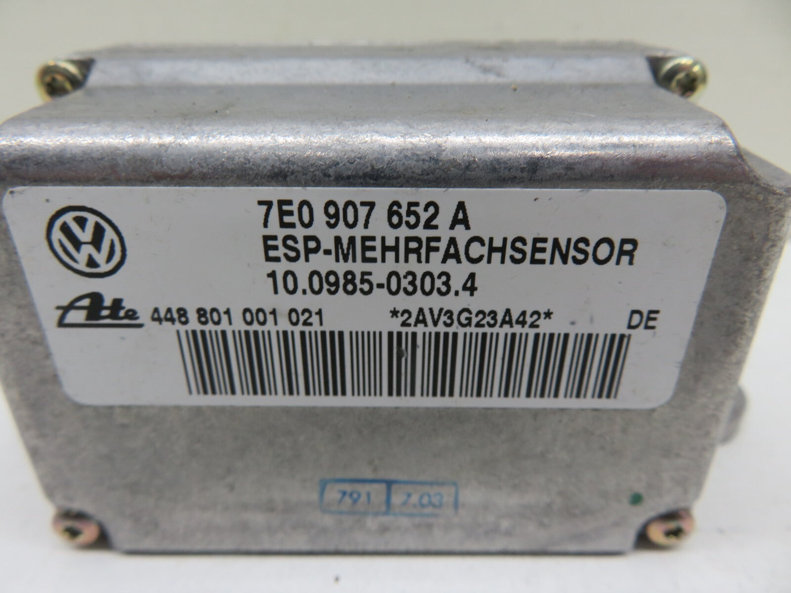 PORSCHE CAYENNE S 955 V8 YAW SENSOR 7e0907652a 2001-2006 SA 1