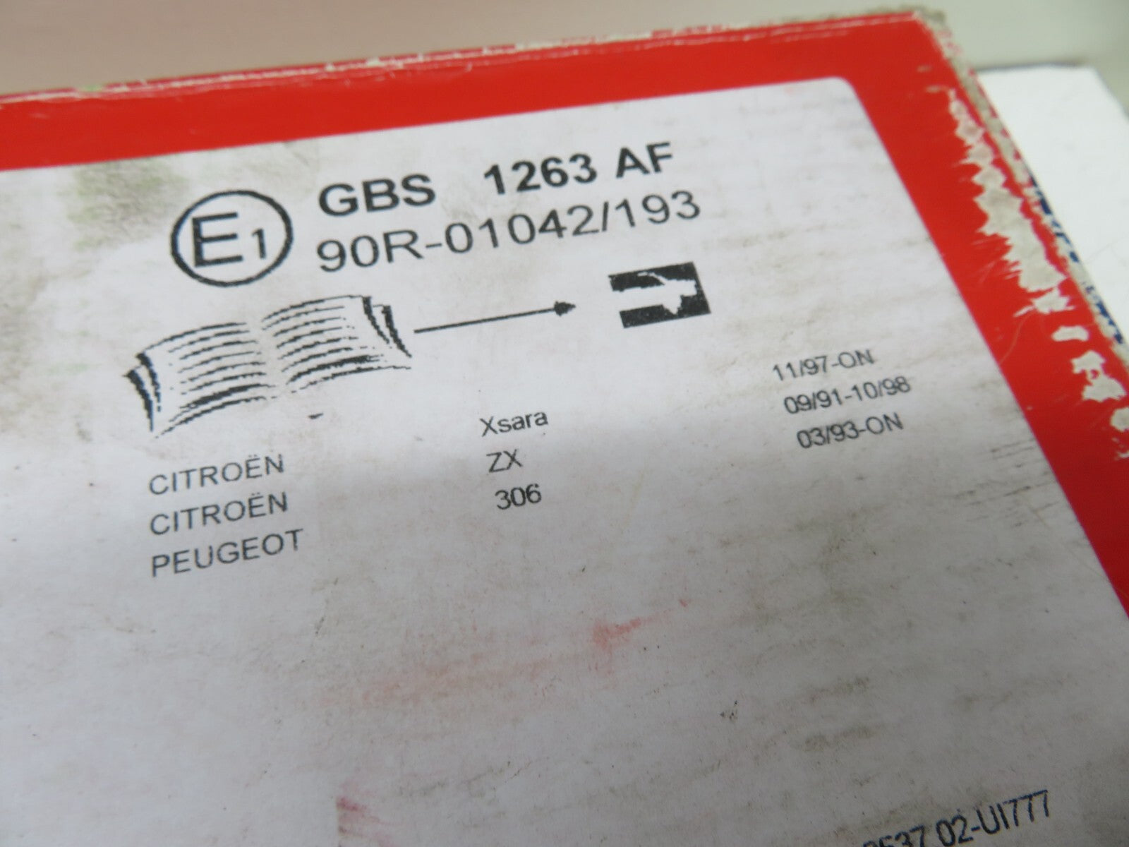 REAR BRAKE SHOES FOR CITROEN XSARA ZX PEUGEOT 306 UNIPART GBS1263AF