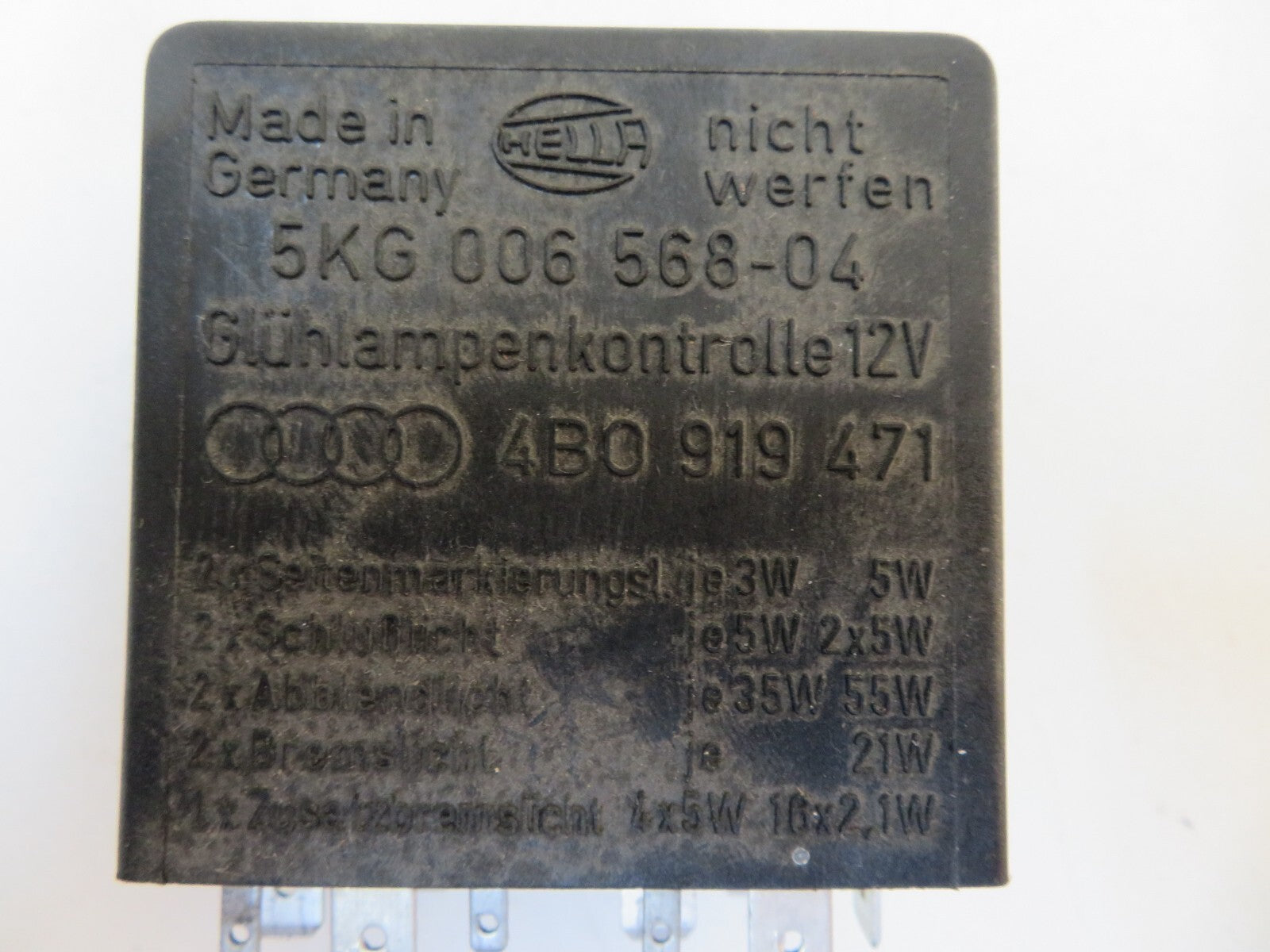 AUDI A4 B5 AVANT FACELIFT HEADLIGHT CONTROL RELAY 4b0919471 2001 AS15